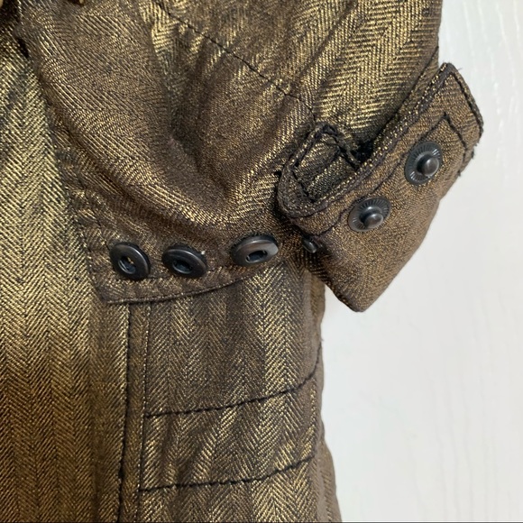 A/X Armani Exchange Linen Moto Jacket Gold Size XS - Picture 10 of 14